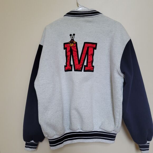 90's Vintage Disney Mickey & Co. Mouse Varsity Jacket Coat Size Large Snaps - Picture 2 of 4